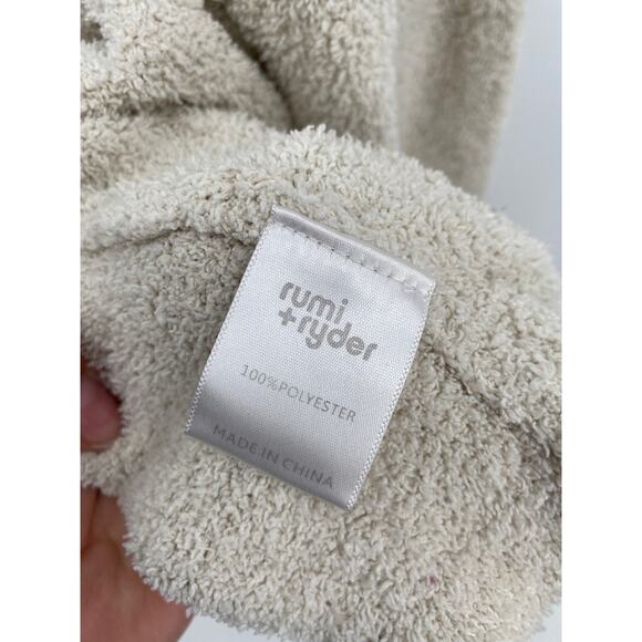 rumi + ryder Cream Oatmeal Fuzzy Cardigan Cozy Open Front  S 6/7 - Picture 4 of 6